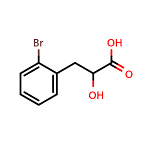 Chemical structure of 2-Bromo-a-hydroxybenzenepropanoic acid , CAS 917247-85-9, AChemBlock V151567