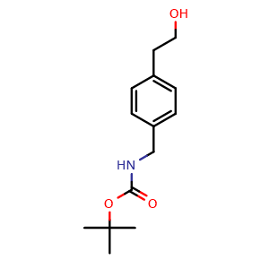 Chemical structure of 4-(N-Boc-aminomethyl)benzeneethanol , CAS 166954-24-1, AChemBlock V151577