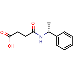 Chemical structure of (R)-N-(1-Phenylethyl)succinamic acid , CAS 21752-33-0, AChemBlock V151595