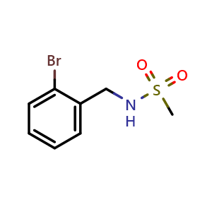 Chemical structure of N-(2-Bromobenzyl)methanesulfonamide , CAS 889131-25-3, AChemBlock V151601