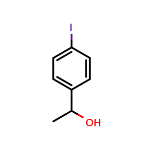 Chemical structure of 1-(4-Iodophenyl)ethanol , CAS 53207-29-7, AChemBlock V151610