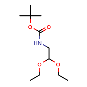 Chemical structure of N-Boc-2,2-diethoxyethylamine , CAS 157733-24-9, AChemBlock V151618