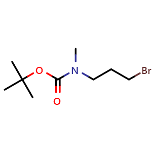 Chemical structure of N-Boc-N-methyl-3-bromopropylamine , CAS 828272-19-1, AChemBlock V151621
