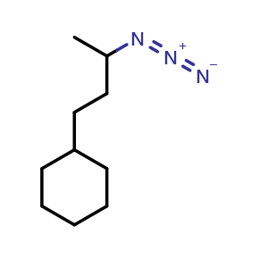 Chemical structure of (3-Azidobutyl)cyclohexane , CAS 1433996-09-8, AChemBlock V151626