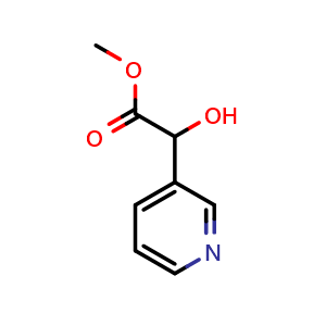 Chemical structure of Methyl 2-hydroxy-2-(pyridin-3-yl)acetate , CAS 155705-86-5, AChemBlock V151630