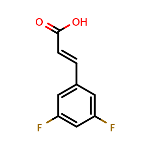 Chemical structure of trans-3,5-Difluorocinnamic acid , CAS 147700-58-1, AChemBlock V151637