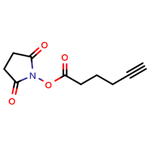 Chemical structure of 5-Hexynoic acid 2,5-dioxo-1-pyrrolidinyl ester , CAS 906564-59-8, AChemBlock V151666