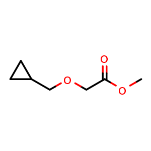 Chemical structure of 2-(Cyclopropylmethoxy)acetic acid methyl ester , CAS 836657-03-5, AChemBlock V151672