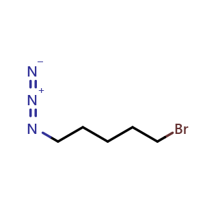 Chemical structure of 1-Azido-5-bromo-pentane , CAS 1144107-07-2, AChemBlock V151678