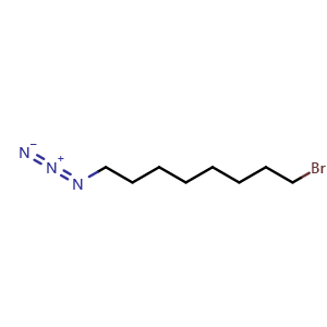 Chemical structure of 1-Azido-8-bromo-octane , CAS 133497-22-0, AChemBlock V151681