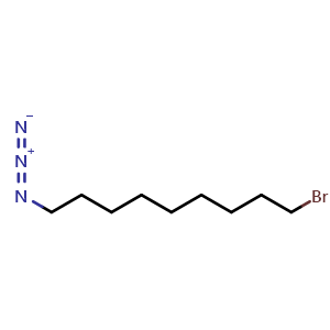 Chemical structure of 1-Azido-9-bromo-nonane , CAS 1262683-54-4, AChemBlock V151682