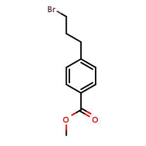 Chemical structure of 4-(3-Bromopropyl)benzoic acid methyl ester , CAS 113100-86-0, AChemBlock V151686