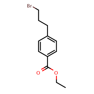 Chemical structure of 4-(3-Bromopropyl)benzoic acid ethyl ester , CAS 56703-31-2, AChemBlock V151687
