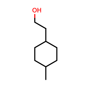 Chemical structure of 4-Methyl-cyclohexaneethanol , CAS 4916-87-4, AChemBlock V151688