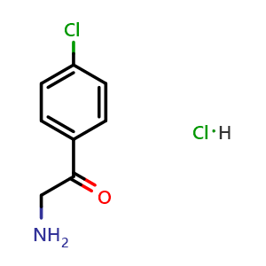 Chemical structure of 2-Amino-4'-chloroacetophenone hydrochloride , CAS 5467-71-0, AChemBlock V151696
