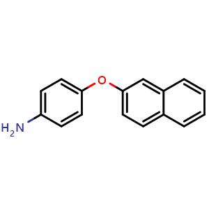 Chemical structure of 4-(2-Naphthalenyloxy)-benzenamine , CAS 71311-83-6, AChemBlock V151703