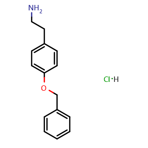 Chemical structure of 4-(Benzyloxy)-benzeneethanamine hydrochloride , CAS 2982-54-9, AChemBlock V151710