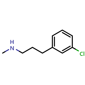 Chemical structure of N-Methyl-3-chlorobenzenepropanamine , CAS 103275-33-8, AChemBlock V151714