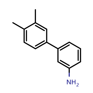 Chemical structure of 3',4'-Dimethyl-biphenyl-3-amine , CAS 728919-24-2, AChemBlock V151718