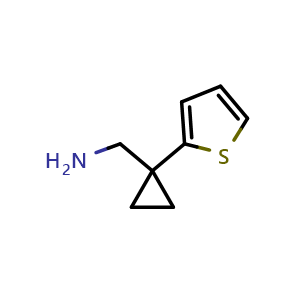Chemical structure of 1-(2-Thienyl)-cyclopropanemethanamine , CAS 75180-52-8, AChemBlock V151731