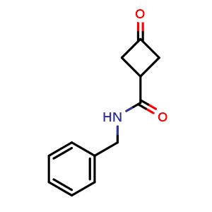 Chemical structure of N-Benzyl-3-oxo-cyclobutanecarboxamide , CAS 917827-89-5, AChemBlock V151732