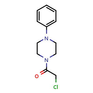 Chemical structure of 1-Phenyl-4-(2-chloroacetyl)piperazine , CAS 14761-39-8, AChemBlock V151738