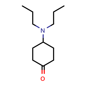 Chemical structure of 4-(Dipropylamino)-cyclohexanone , CAS 106332-42-7, AChemBlock V151740