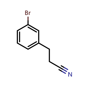 Chemical structure of 3-Bromo-benzenepropanenitrile , CAS 376646-63-8, AChemBlock V151758