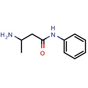 Chemical structure of 3-Amino-N-phenyl-butanamide , CAS 111961-65-0, AChemBlock V151767