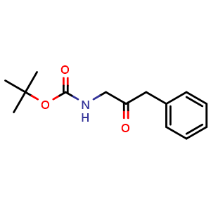 Chemical structure of 1-(Boc-amino)-3-phenylpropan-2-one , CAS 162536-89-2, AChemBlock V151768