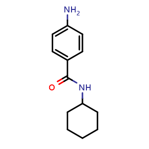 Chemical structure of 4-Amino-N-cyclohexyl-benzamide , CAS 17675-42-2, AChemBlock V151773