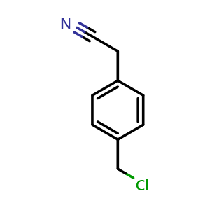 Chemical structure of 4-(Chloromethyl)-benzeneacetonitrile , CAS 66736-53-6, AChemBlock V151776