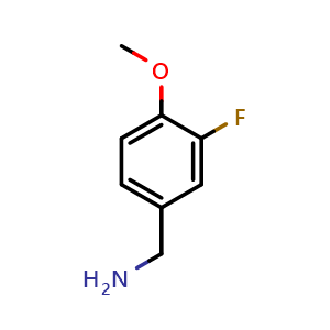 Chemical structure of 3-Fluoro-4-methoxybenzylamine , CAS 123652-95-9, AChemBlock V151782