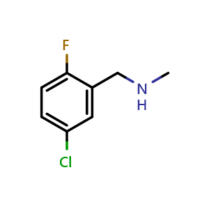 Chemical structure of N-Methyl-5-chloro-2-fluoro-benzylamine , CAS 1152846-18-8, AChemBlock V151792