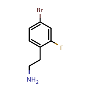 Chemical structure of 4-Bromo-2-fluoro-benzeneethanamine , CAS 325163-35-7, AChemBlock V151793