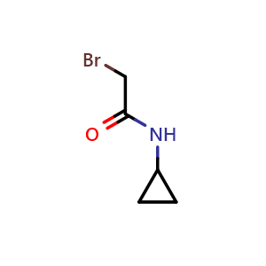 Chemical structure of 2-Bromo-N-cyclopropyl-acetamide , CAS 77600-79-4, AChemBlock V151797
