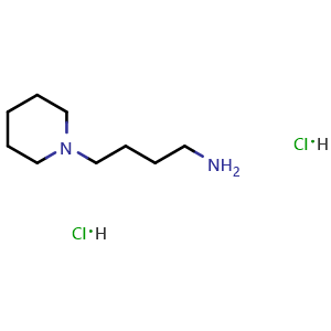 Chemical structure of 1-Piperidinebutanamine dihydrochloride , CAS 87639-89-2, AChemBlock V151805