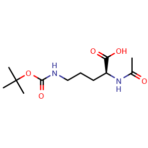 Chemical structure of N5-Boc-N2-acetyl-L-ornithine , CAS 109919-85-9, AChemBlock V151827