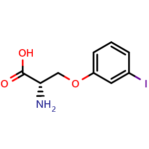 Chemical structure of O-(3-Iodophenyl)-L-serine , CAS 1508259-07-1, AChemBlock V151851