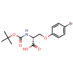 Chemical structure of N-Boc-O-(4-bromophenyl)-D-serine , CAS 2348301-69-7, AChemBlock V151933