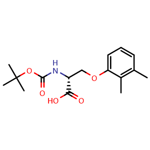 Chemical structure of N-Boc-O-(2,3-dimethylphenyl)-D-serine , CAS 1620620-33-8, AChemBlock V151949
