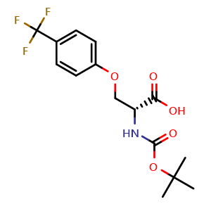 Chemical structure of N-Boc-O-[4-(trifluoromethyl)phenyl]-D-serine , CAS 1393477-18-3, AChemBlock V151956