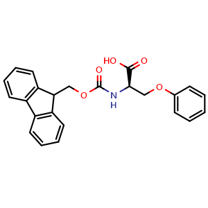 Chemical structure of N-Fmoc-O-phenyl-D-serine , CAS 2349319-61-3, AChemBlock V151971