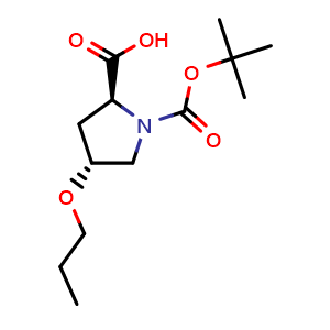 Chemical structure of (4R)-1-Boc-4-propoxy-L-proline , CAS 146129-07-9, AChemBlock V151985