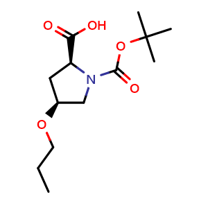 Chemical structure of (4S)-1-Boc-4-propoxy-L-proline , CAS 146085-20-3, AChemBlock V151986
