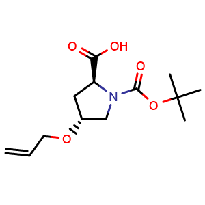 Chemical structure of (4R)-1-Boc-4-(2-propen-1-yloxy)-L-proline , CAS 93962-39-1, AChemBlock V151995