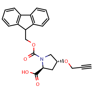 Chemical structure of (4R)-1-Fmoc-4-(2-propyn-1-yloxy)-L-proline , CAS 1663508-90-4, AChemBlock V152003