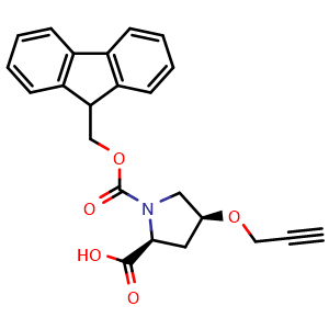 Chemical structure of (4S)-1-Fmoc-4-(2-propyn-1-yloxy)-L-proline , CAS 1809332-36-2, AChemBlock V152005