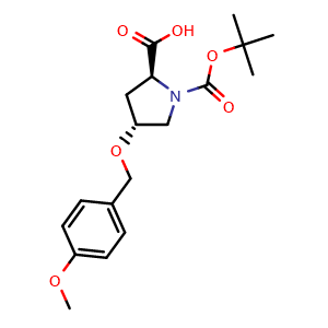 Chemical structure of (4R)-1-Boc-4-(4-methoxybenzyloxy)-L-proline , CAS 1652591-58-6, AChemBlock V152008