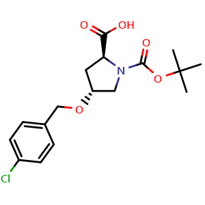 Chemical structure of (4R)-1-Boc-4-(4-chlorobenzyloxy)-L-proline , CAS 959130-62-2, AChemBlock V152011